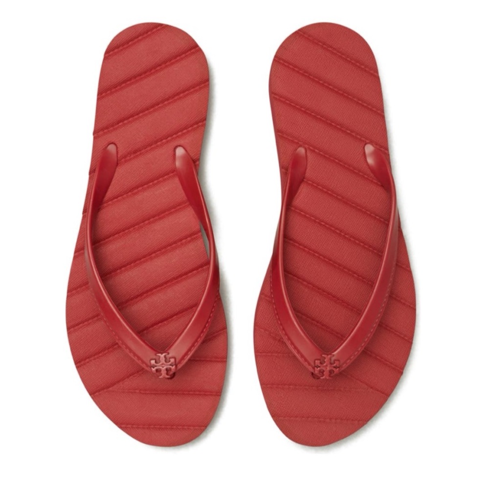 TORY BURCH Kira Flip Flop In Tory Red Womens’ Size 9M Sandals GUC